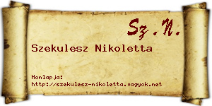 Szekulesz Nikoletta névjegykártya