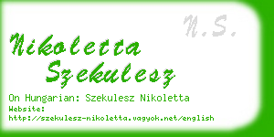nikoletta szekulesz business card